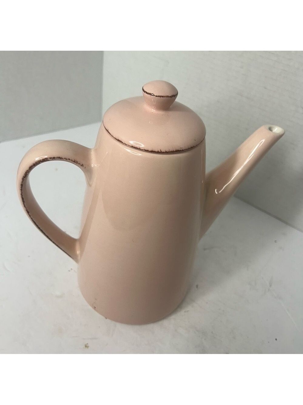 Pottery Barn Blush Pink Ceramic Teapot Tea Party English Garden Event - Picture 3 of 7
